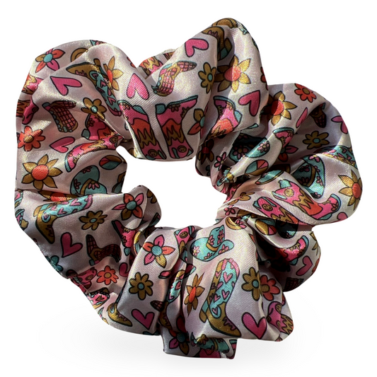 satin groovy cowgirl scrunchie